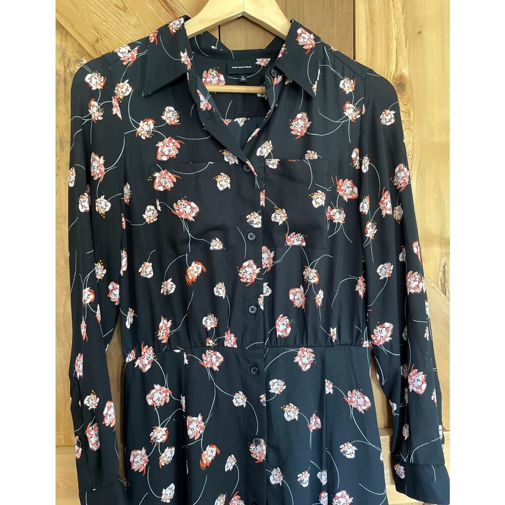 Who What Wear Long Sleeve Fall Floral Midi Dress Size S, Cottagecore - Picture 3 of 9